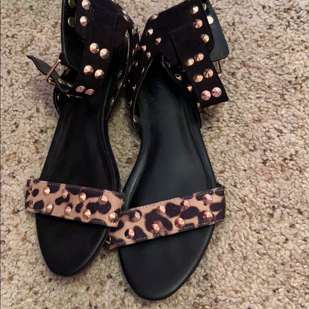 Cheetah studded sandals